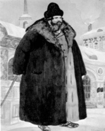 Купец в шубе. Худ. Б. Кустодиев. 1920